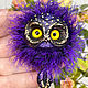 Order Brooch Owl purple. 2sovy. Livemaster. . Brooches Фото №3