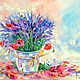 Oil painting on canvas. Lavender-poppy seed mix, Pictures, Moscow,  Фото №1