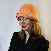 Аксессуары handmade. Livemaster - original item Felted hat Peach. Handmade.