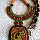 Order  Lizard. Ceramic necklace in ethno style. IrinaSkripkaMBeads. Livemaster. . Necklace Фото №3
