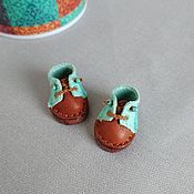 Куклы и игрушки handmade. Livemaster - original item Shoes for doll ob11color - mint+brown 18mm. Handmade.