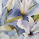 Order Watercolor Lilies (flowers blue olive white painting). Pastelena. Livemaster. . Pictures Фото №3