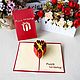 Heart as a gift (Happy Birthday) - 3D handmade greeting card, Cards, Moscow,  Фото №1