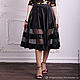Skirt with transparent inserts, black satin skirt. Skirts. Lara (EnigmaStyle). Online shopping on My Livemaster.  Фото №2