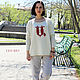 White jumper with an embroidered letter. Jumpers. CUTE-KNIT by Nata Onipchenko. My Livemaster. Фото №5