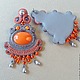 Сутажные серьги-гвоздики "NARANGA". Серьги-пусеты. Podzim (soutache). Ярмарка Мастеров.  Фото №6