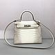 Classic women's handbag made of crocodile, color 'Himalayas'!, Classic Bag, St. Petersburg,  Фото №1