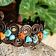 Copper bracelet with howlite and coral. Bead bracelet. Chezarr. Online shopping on My Livemaster.  Фото №2