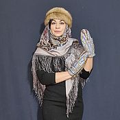 Аксессуары handmade. Livemaster - original item Yaroslavna hat and mittens with marten fur. Handmade.