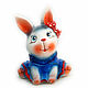 Ceramic figurine 'Bunny in a dress', Figurine, Balashikha,  Фото №1