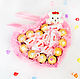 Композиция из конфет и игрушки "Розовое сердце". Букеты. Candy Art (Елена) Букеты из конфет. Ярмарка Мастеров.  Фото №6