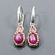 925 sterling silver earrings with star-shaped rubies and tourmalines. Earrings. Silverjewels. My Livemaster. Фото №4