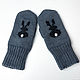 Mittens with rabbit knitted from merino/cashmere/alpaca, Mittens, Balahna,  Фото №1