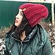 hat knitted women's . Winter hat 'Bordeaux». Caps. avokado. Online shopping on My Livemaster.  Фото №2