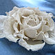 Silk flowers.Brooch pin WHITE ROSE . Wild silk. Brooches. Irina Vladi. My Livemaster. Фото №5