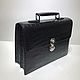 Men's briefcase, crocodile skin, in black. Men\'s bag. SHOES&BAGS. My Livemaster. Фото №6