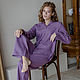 Home suit with trousers linen lilac, Home costumes, Moscow,  Фото №1
