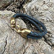 Украшения handmade. Livemaster - original item The bracelet is classic with a blue strap and a bronze clasp. Handmade.