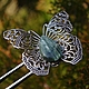 Ring silver Butterfly Green Seraphinit, Rings, Yalta,  Фото №1