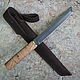 Knife 'Samurai' Tanto h12mf birch bark nut, Knives, Vorsma,  Фото №1