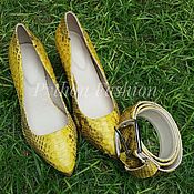 Обувь ручной работы handmade. Livemaster - original item a set of Python. Women`s shoes and belt.. Handmade.