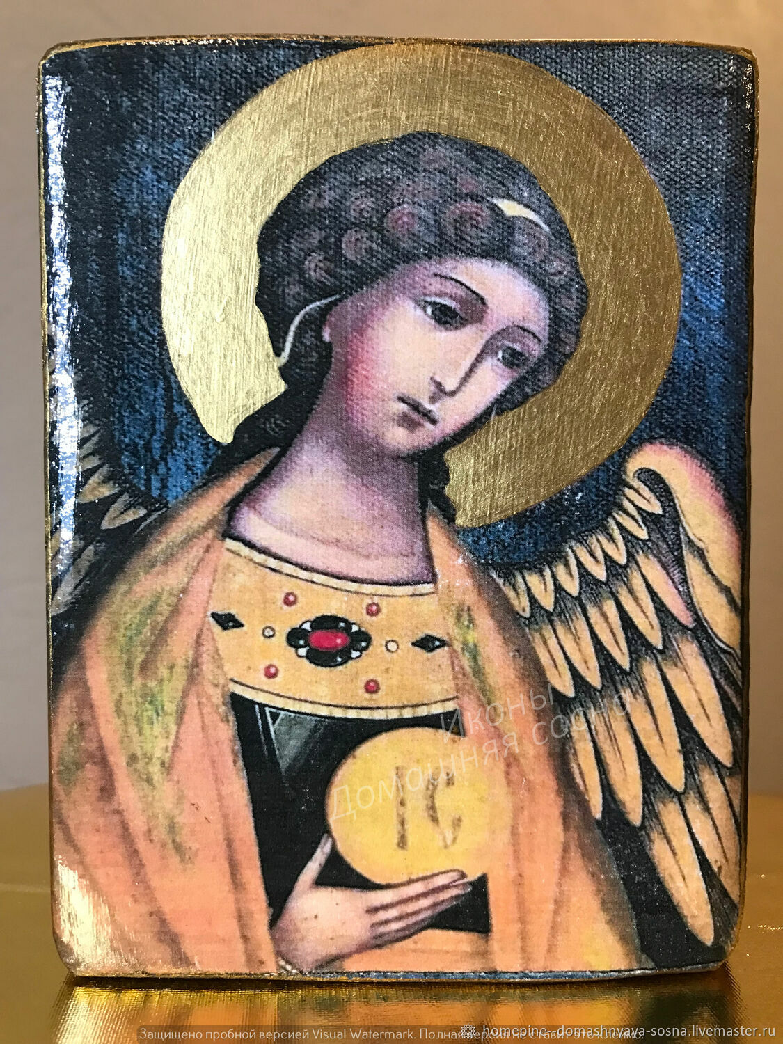 Икона Ангел Хранитель дерево ручная работа подарок модерн икона панно в ...