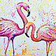 The picture Flamingo couple 'Sun Flamingo' on canvas, Pictures, Voronezh,  Фото №1