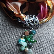 Работы для детей, handmade. Livemaster - original item beads: Shawl-Beads-necklace with bail and pendant. Handmade.
