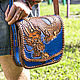 Сумка кожаная "Японский дракон" - цветная. Классическая сумка. Хельга. Кожаная мануфактура. Интернет-магазин Ярмарка Мастеров.  Фото №2