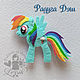 Брошь из фетра  "Пони Радуга (Рейнбоу Дэш / Rainbow Dash)", Броши для детей, Омск,  Фото №1