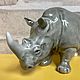 Black Rhinoceros: author's figurine. Figurines. Creative workshop Cheerful porcelain. My Livemaster. Фото №6
