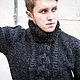 Свитер мужской вязаный НОРТОН графит. Свитеры мужские. Вязаный кэжуал  UNIC Ирина. Ярмарка Мастеров.  Фото №5