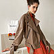 Leather jacket made of eco-leather in coffee color, Outerwear Jackets, Moscow,  Фото №1