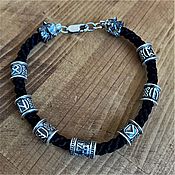 Украшения handmade. Livemaster - original item Nylon bracelet with beads (bear). Handmade.