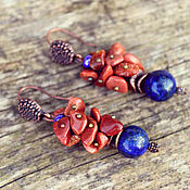 Украшения handmade. Livemaster - original item Earrings with lapis lazuli and aventurine. Handmade.