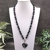 Украшения handmade. Livemaster - original item Necklace / sautoire natural volcanic lava and black agate with pendant. Handmade.