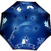 зонт ручной росписи "Кошки-мышки"