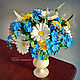 Forget-me-nots. Bouquet in a vase, Composition, Rostov-on-Don,  Фото №1