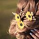 Заказать Подсолнухи в прическу,сет из 3 шпилек. Fomina Flowers. Ярмарка Мастеров. . Украшения для причесок Фото №3