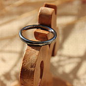 Перстень из натурального черного агата