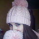A set of knitted Delicate Rose, a knitted hat and a knitted scarf, Headwear Sets, Minsk,  Фото №1