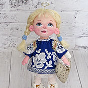 Куклы и пупсы: текстильная кукла Рождественская девочка (рыженькая)