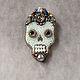 Day of the dead Memento mori jewelry Embroidery skull brooch. Brooches. MelancholiaCraft. My Livemaster. Фото №5