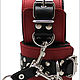 БДСМ наручники кожаные (красные)  р21а. Наручники. BDSM shop (Подиум БДСМ). Ярмарка Мастеров.  Фото №4