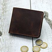 Сумки и аксессуары handmade. Livemaster - original item Brown bifold wallet made of genuine leather. Handmade.