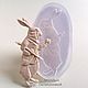 Molds: 7 x 3,3cm White Rabbit Alice in Wonderland silicone mold, Molds for making flowers, Astrakhan,  Фото №1