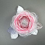 Украшения handmade. Livemaster - original item Misty Rose Brooch-handmade flower made of fabric. Handmade.