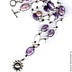 Author's necklace with pendant made of charoite and the sun - natural stones, Necklace, Moscow,  Фото №1