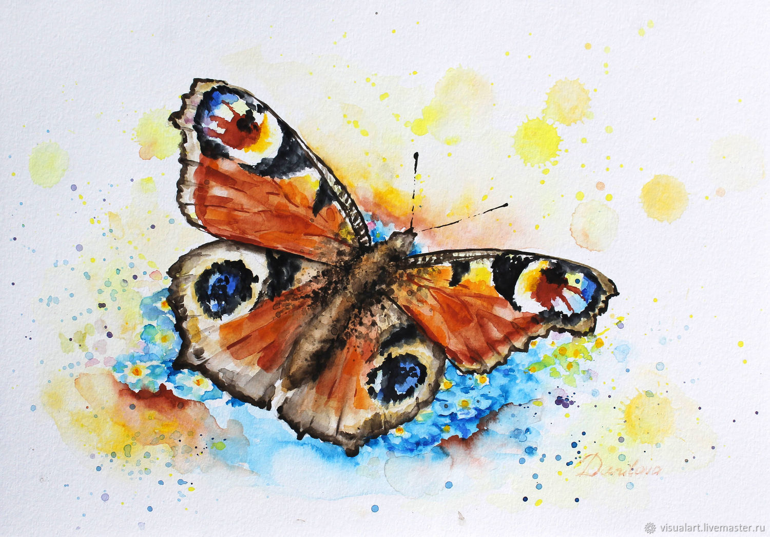Бабочка павлиний глаз арт