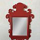 Заказать Зеркало прямоугольное в красной деревянной раме Чиппендейл. Столярная творческая артель 'ЭТНИКА'. Ярмарка Мастеров. . Зеркала Фото №3